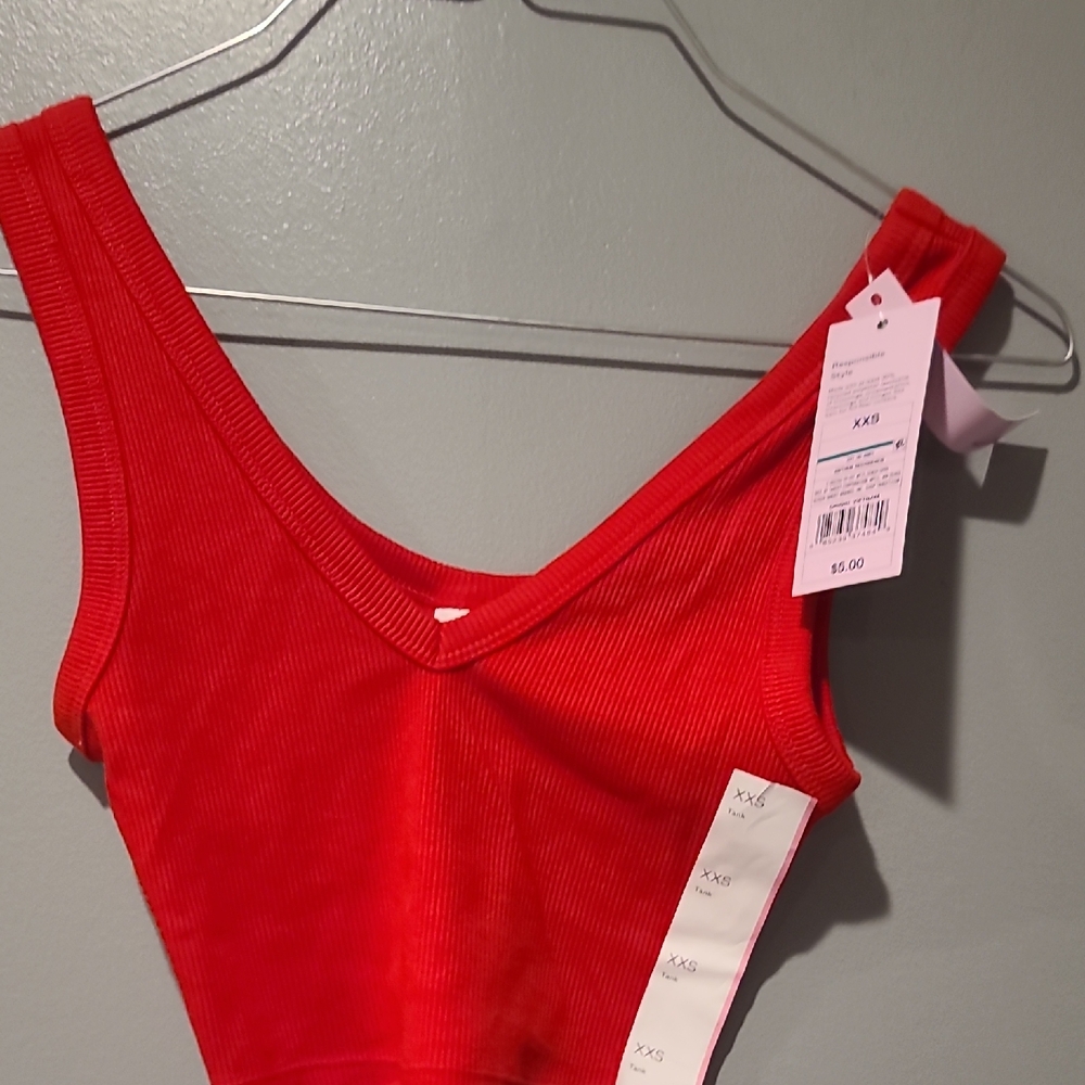 Wild Fable Vibrant Red V-Neck Top